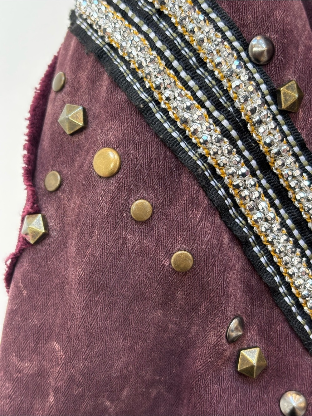 Free People Golden Quills Military Parka Jacket Size S Boho Merlot Burgundy - Picture 10 of 14